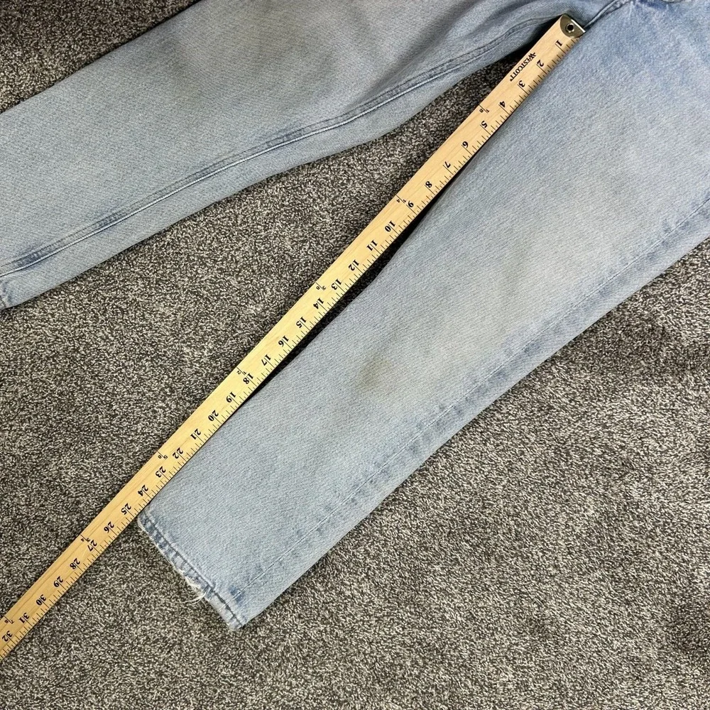 Agolde Womens 25 Riley High Rise Straight Leg Fit Jeans Light Blue Denim Casual - Picture 11 of 13